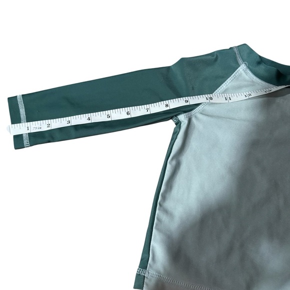 Disney Mickey Mouse Boys 12 m Long Sleeve Rashguard Swim Shirt Surf Beach Sage - Picture 5 of 7